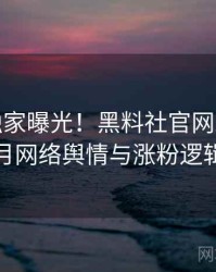 1011. 独家曝光！黑料社官网2020年3月网络舆情与涨粉逻辑