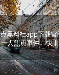 0987. 盘点黑料社app下载官网粉丝后援会十大焦点事件，快来了解