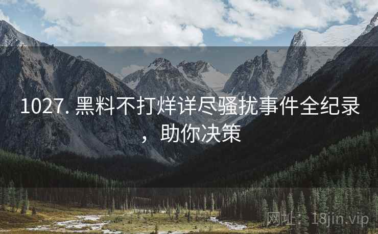 1027. 黑料不打烊详尽骚扰事件全纪录，助你决策