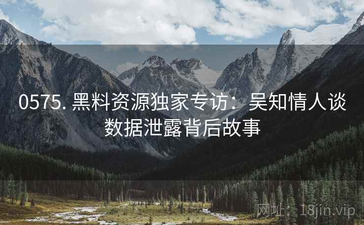 0575. 黑料资源独家专访：吴知情人谈数据泄露背后故事