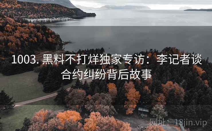 1003. 黑料不打烊独家专访：李记者谈合约纠纷背后故事